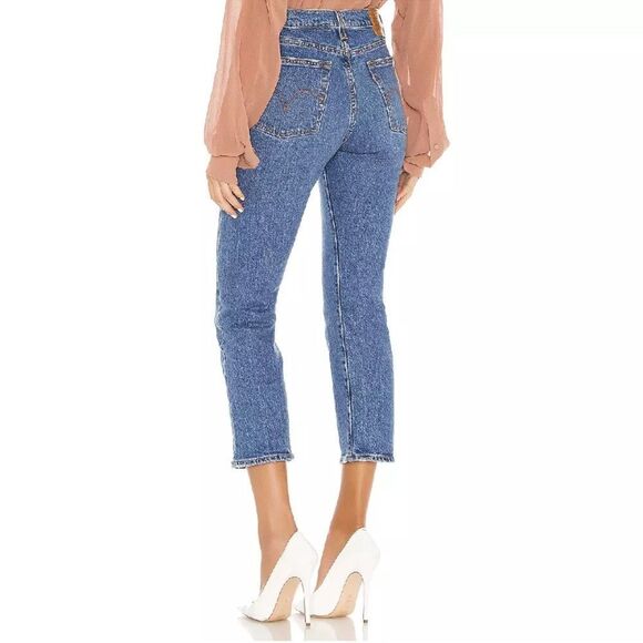 Levi's Wedgie Straight Button Fly Cropped Hi-Rise Jeans in Jive Size 26 - Picture 9 of 13